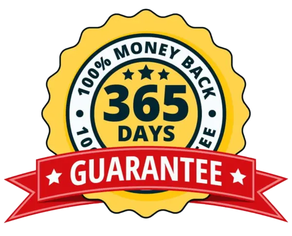 Sonic Solace™ 365-day money-back guarantee badge